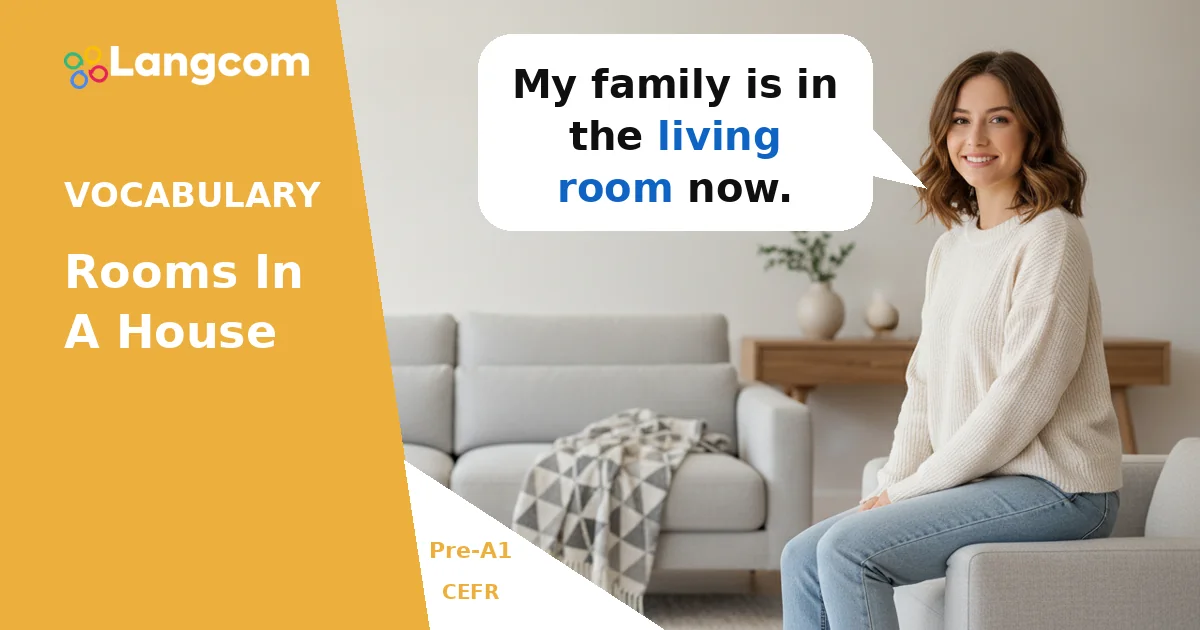 English Rooms: Essential House Vocabulary (Pre-A1) — Pre-A1 English vocabulary lesson by Langcom